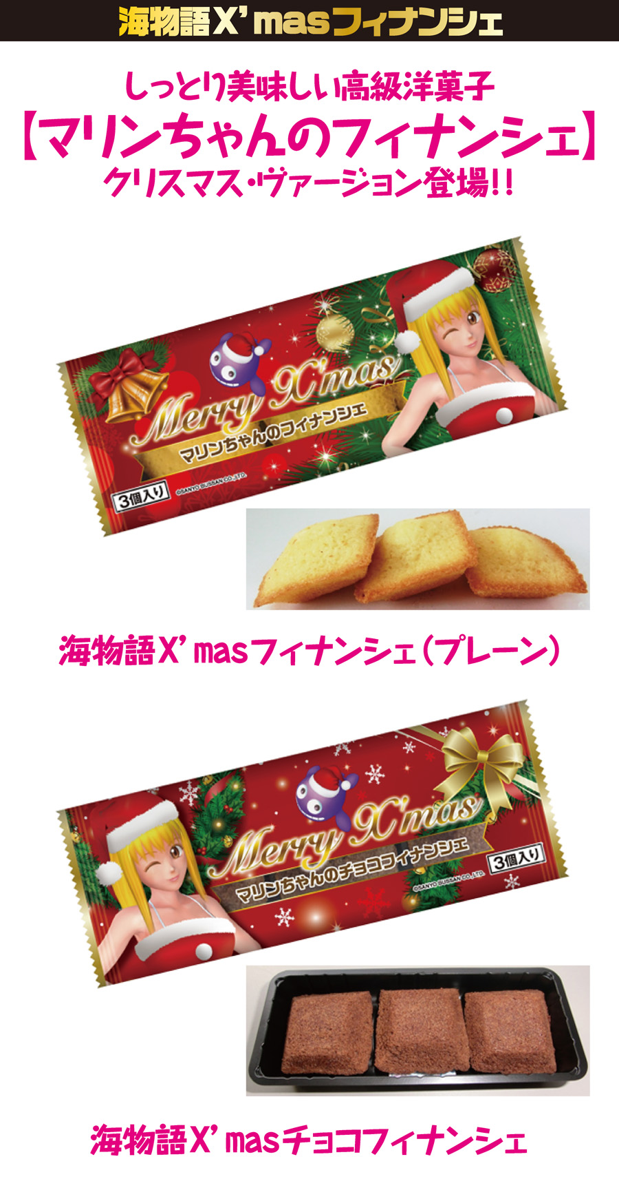 食品・菓子【海物語　クリスマス・フィナンシェ（プレーン＆チョコ）】